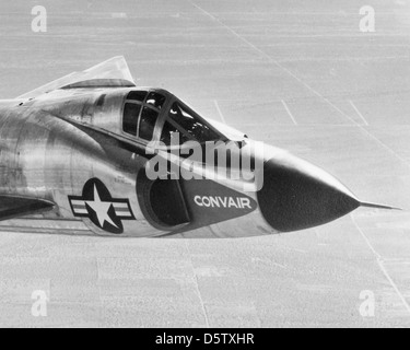 A YF-102A Delta Dagger jet fighter on display at the Sullenberger ...