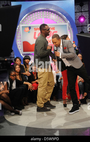 Idris Elba, Rocsi and Terrence J Celebrities appear on BET's '106 and Park' New York City, USA - 14.02.12 Stock Photo