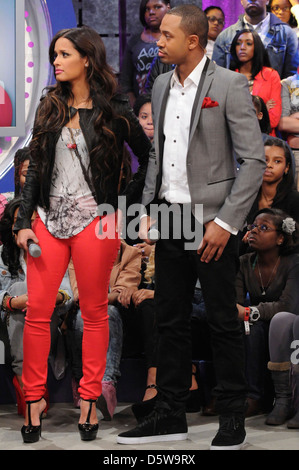 Rocsi and Terrence J Celebrities appear on BET's '106 and Park' New York City, USA4.02.12 Stock Photo