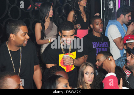 Drake attends Club Paradise Tour After Party at Rush nightclub Miami, Florida - 14.02.12 Stock Photo