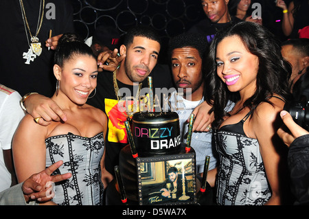 Drake attends Club Paradise Tour After Party at Rush nightclub Miami, Florida - 14.02.12 Stock Photo