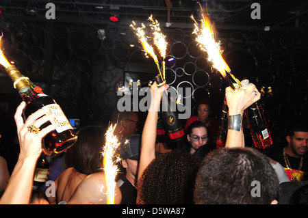 Atmosphere Drake attends Club Paradise Tour After Party at Rush nightclub Miami, Florida - 14.02.12 Stock Photo