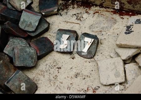 The number 37, metal working environment Stock Photo