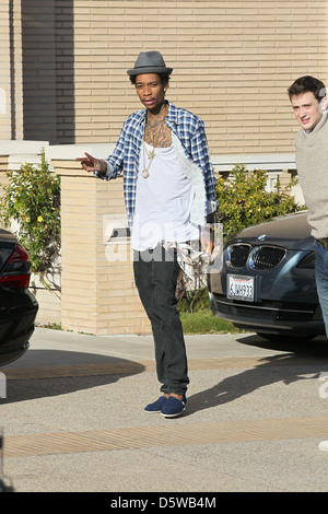 Rapper Wiz Khalifa shopping at Barney's New York in Beverly Hills on Valentine's Day Los Angeles, California - 14.02.12 Stock Photo