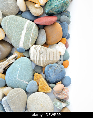 colored stones on white background on white background Stock Photo