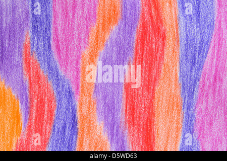 Colorful stripes. Abstract hand-drawn crayon background. Stock Photo