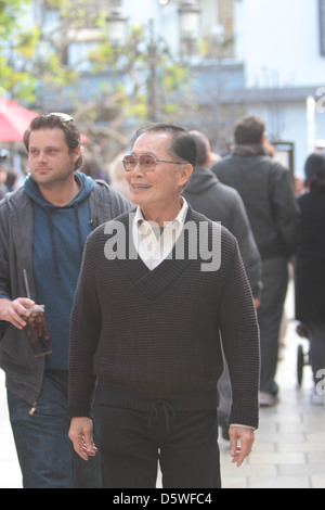 George Takei The new cast of the show, 'The Celebrity Apprentice' appear on the Celebrity News Programme, 'Extra', at The Grove Stock Photo