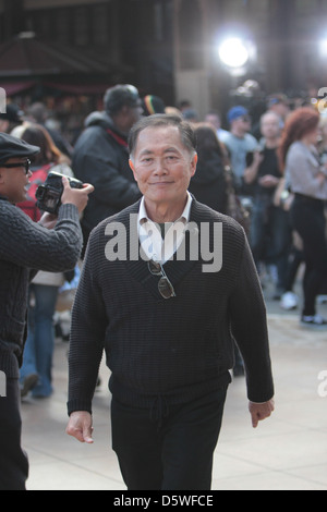 George Takei The new cast of the show, 'The Celebrity Apprentice' appear on the Celebrity News Programme, 'Extra', at The Grove Stock Photo