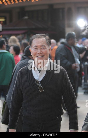 George Takei The new cast of the show, 'The Celebrity Apprentice' appear on the Celebrity News Programme, 'Extra', at The Grove Stock Photo