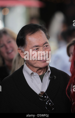 George Takei The new cast of the show, 'The Celebrity Apprentice' appear on the Celebrity News Programme, 'Extra', at The Grove Stock Photo