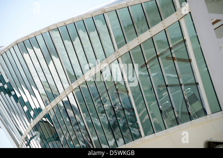 Reflective windows on Royal Caribbean cruise ship. Stock Photo