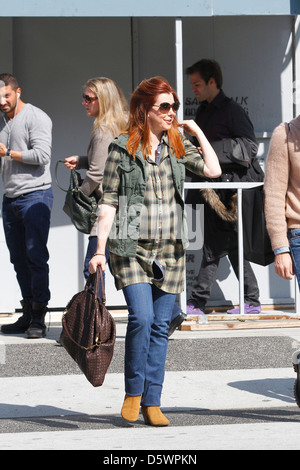 Alyson Hannigan very pregnant seen out and about in Beverly Hills Los Angeles, California - 01.03.12 Stock Photo