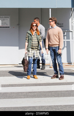 Alyson Hannigan very pregnant seen out and about in Beverly Hills Los Angeles, California - 01.03.12 Stock Photo