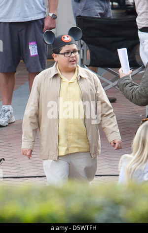 Rico Rodriguez The cast of 'Modern Family' filming on location at Disneyland Anaheim, California - 29.02.12 Stock Photo