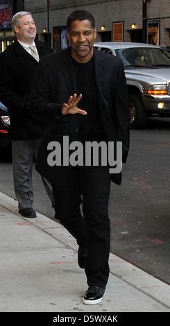 Denzel Washington Celebrities arrive the Ed Sullivan Theater for 'The ...