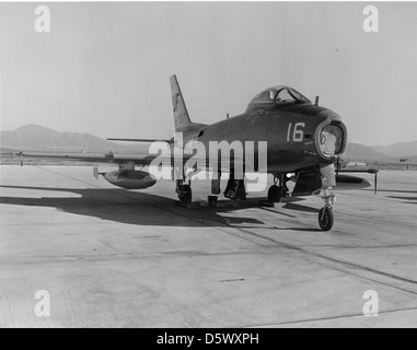 North American FJ-3D (F-1C) 'Fury' from VU-3 at NAAS Brown Field, CA. Stock Photo