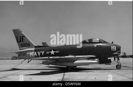 North American FJ-3D-2 (F-1C) 'Fury' from VU-3 at NAAS Brown Field, CA. Stock Photo