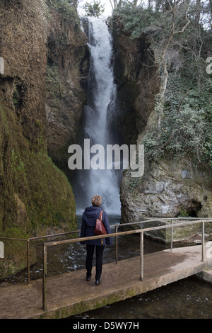 Dyserth waterfall beauty spot in north Wales Stock Photo