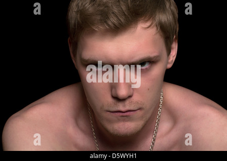 portrait of a angry young man Stock Photo
