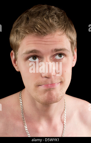 Portrait of a pensive young man Stock Photo