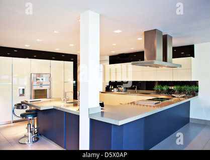 Counters and stove in modern kitchen Stock Photo