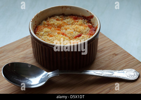 Potted fishcake is served, with breadcrumbs topping the dish. Fish cakes are a traditional dish in north-east England. Stock Photo