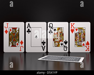illustration of a deck of poker, 3d Stock Photo