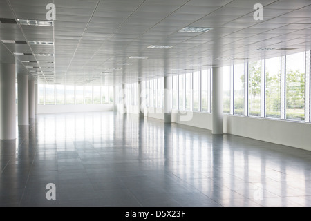 Pillars in empty office building Stock Photo