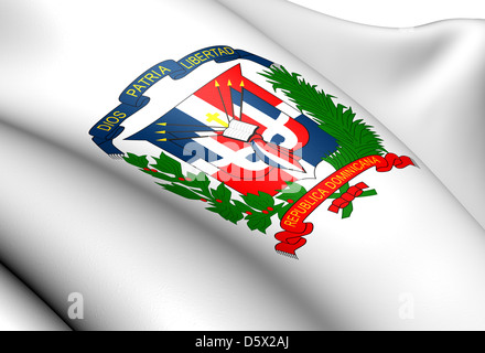 Dominican Republic Coat of Arms. Close Up. Stock Photo