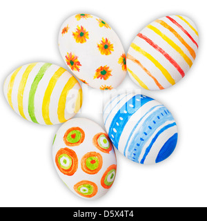 Easter eggs on a white background. Clipping Path Stock Photo