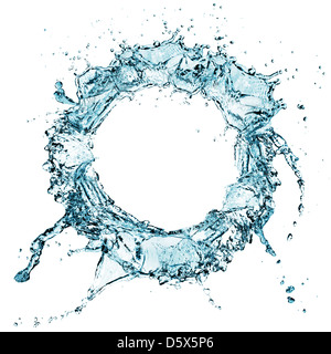 blue water splash isolated on white background Stock Photo