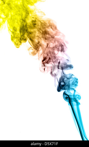 colored smoke isolated on white background Stock Photo