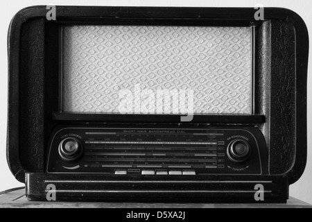 Black and white composition of an old radio tuner Stock Photo