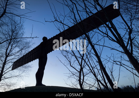 Angel of the North, contemporary sculpture, designed by Antony Gormley situated in Gateshead, England. Stock Photo