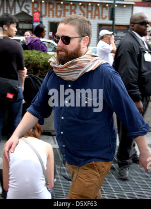 Zach Galifianakis Celebrities at the NBA playoffs game 4, New York