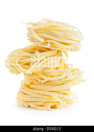 italian tagliatelle isolated on white background Stock Photo