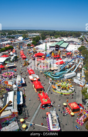 Costa Mesa, California, United States - 07-17-2019: A view of people enjoying carnival games and