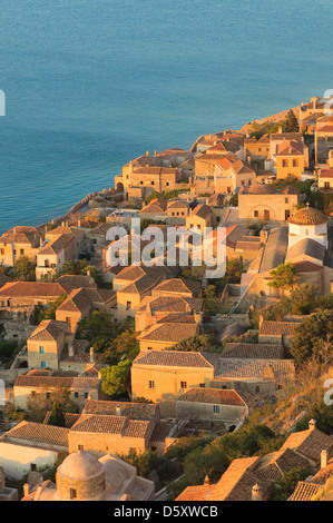 Medieval walled town of Monemvasia, Greece Stock Photo