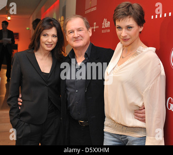 Iris Berben, Burghart Klaussner, Christiane Paul at a photocall for the Deustcher Filmpreis at Deutsche Kinemathek. Berlin, Stock Photo