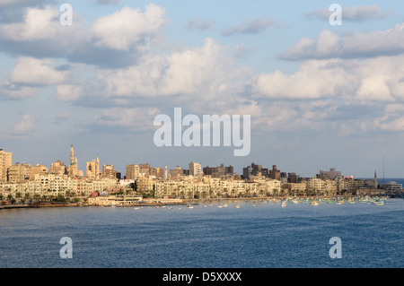 View of Alexandria harbor, Egypt Stock Photo