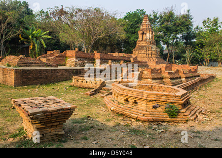 Old Chedi in Wiang Kum Kam, Ancient City Stock Photo