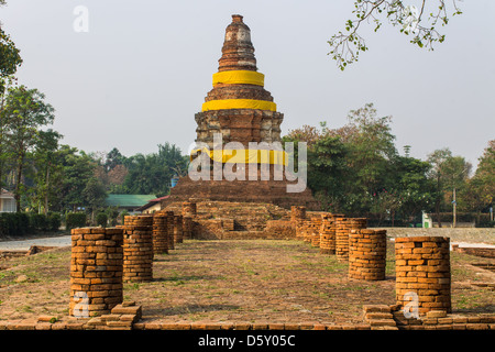 Old Chedi in Wiang Kum Kam, Ancient City Stock Photo