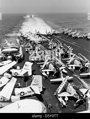 USS Enterprise (CVAN-65) Flight Deck View Off Vietnam 1966 Stock Photo ...