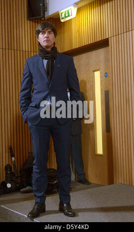 Germany's head coach Joachim Loew waits for the start of a press conference at Aviva Stadium in Dublin, Ireland, 11 October 2012. The German national team will play a World Cup qualification match against Ireland on 12 October 2012. Photo: FEDERICO GAMBARINI Stock Photo