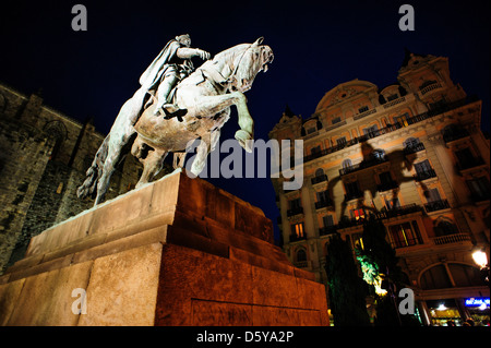 Statue of Ramon Berenguer in Barcelona, Spain. Stock Photo