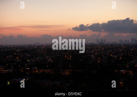 City of Miami skyline at sunrise Stock Photo