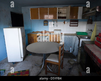 Old derelict kitchen Stock Photo