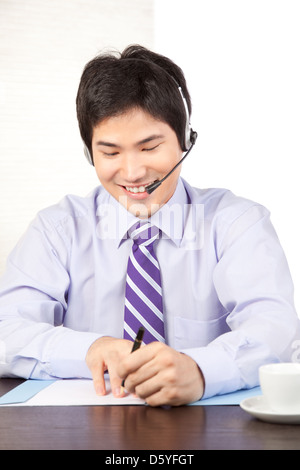 Businessman Wearing a Headset Stock Photo