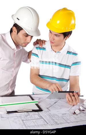 Two Architects Using Digital Tablet Stock Photo