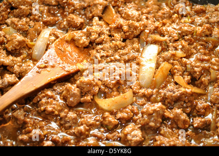 Ground Beef and Onions in Gravy Stock Photo